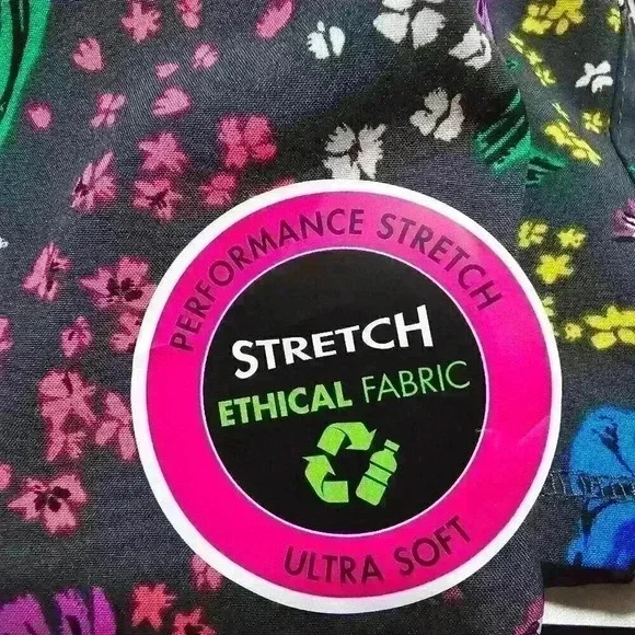 Scrubstar Womens Floral V-Neck Scrub Top Ultra Soft Breathable Flowers S, M, 3XL - Picture 2 of 8